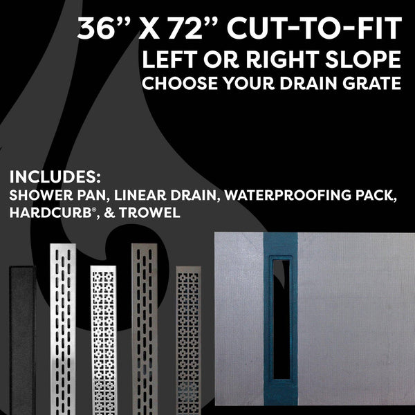 36” x 60” Linear Shower Kit - KBRS - ShowerBase.com