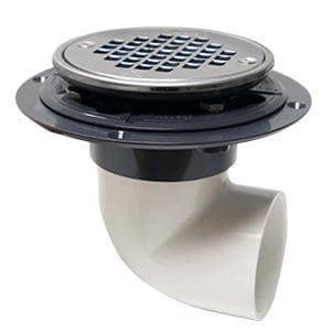 Side Outlet PVC Tile Shower Drain with Stainless Steel Round Strainer