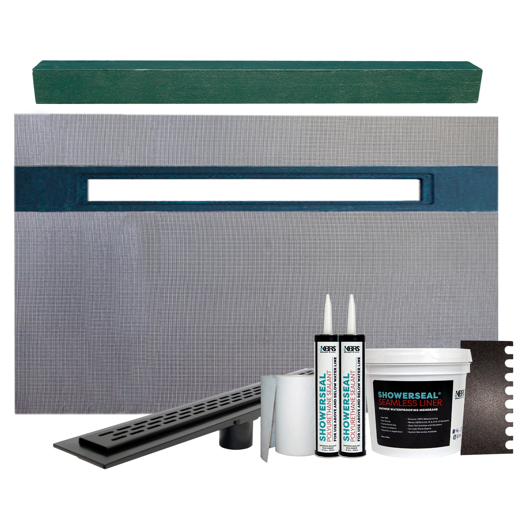 42" x 61" Linear Drain Shower Pan Kit KBRS