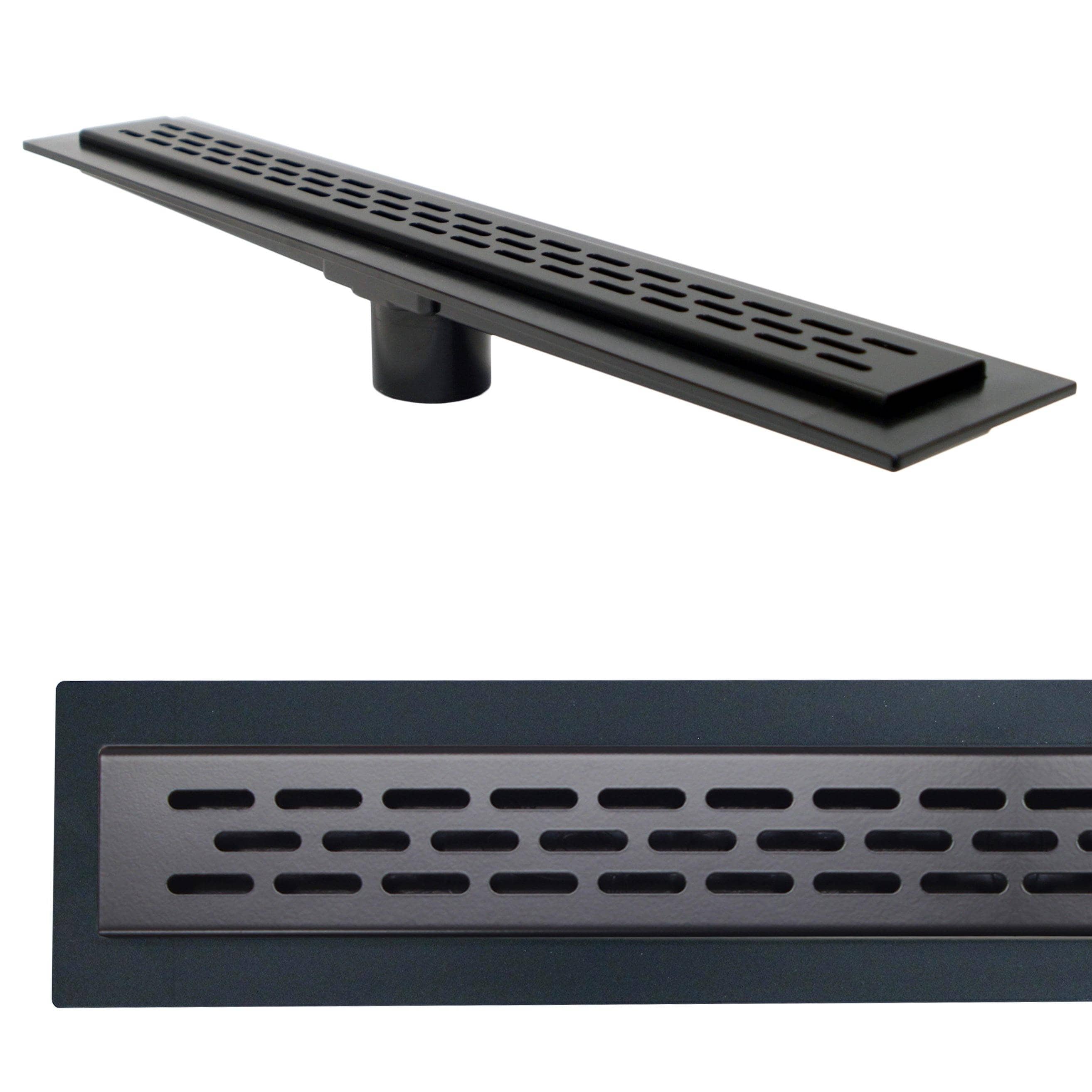 HYDROWARE HYD-0007 24 Linear Grid Shower Drain Finish: Matte Black