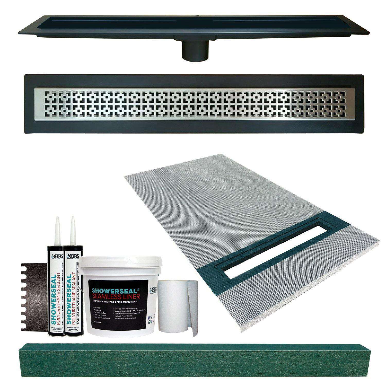 KBRS Shower Kits with Shower Pans and Linear Drains