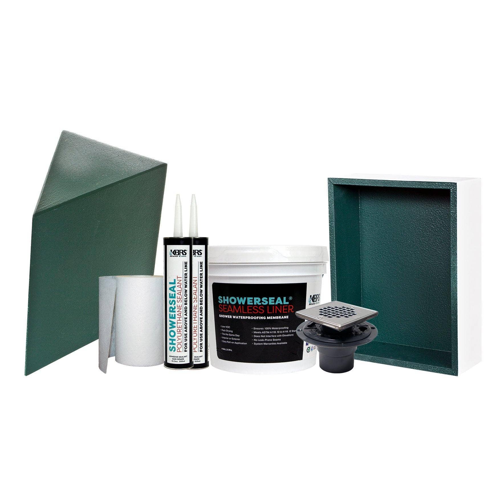 Tile Shower Accessory Pack | Shower Seat, Niche, Waterproofing