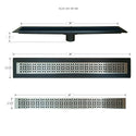 Linear Shower Kit 36” x 60” Left (Stainless Steel Mission Style Linear Grate with Drain Body) - KBRS - ShowerBase.com