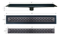 Linear Shower Kit 36” x 60” Right (Matte Black Oval Style Linear Grate with Drain Body)