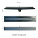 Linear Drain Kit Ready to Tile-In ABS Style Grate with ABS Linear Drain Body