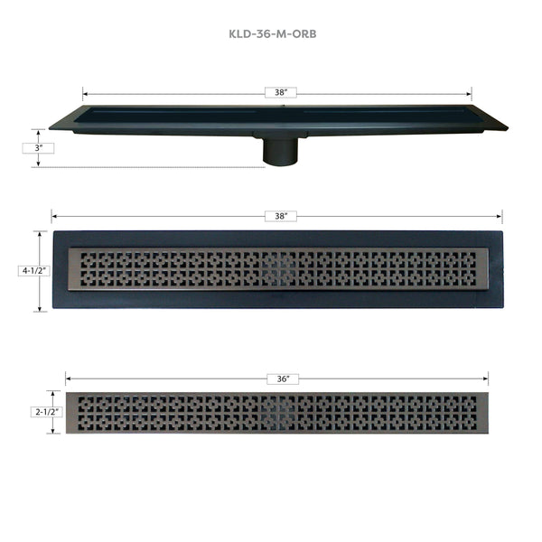 Linear Shower Drain Mission Grate 36