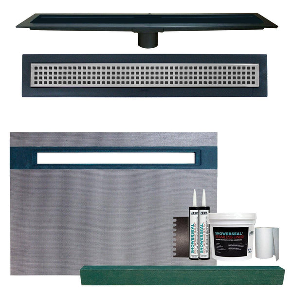 42” x 61” Linear Shower Kit - KBRS - ShowerBase.com