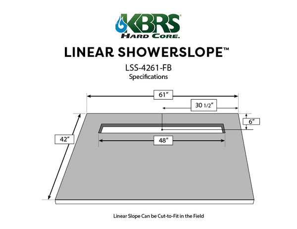 Linear Shower Kit 42” x 61” Front or Back Drain (Stainless Steel Oval Style)