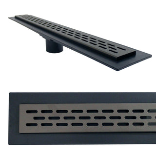 ABS Oil Rubbed Bronze Oval Style Linear Drain Grate - KBRS - ShowerBase.com